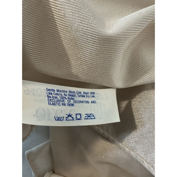 VTG 90s Olga Robe Womens XL Pale Pink Belted Nylon Long Maxi Lace Back - Picture 8 of 10